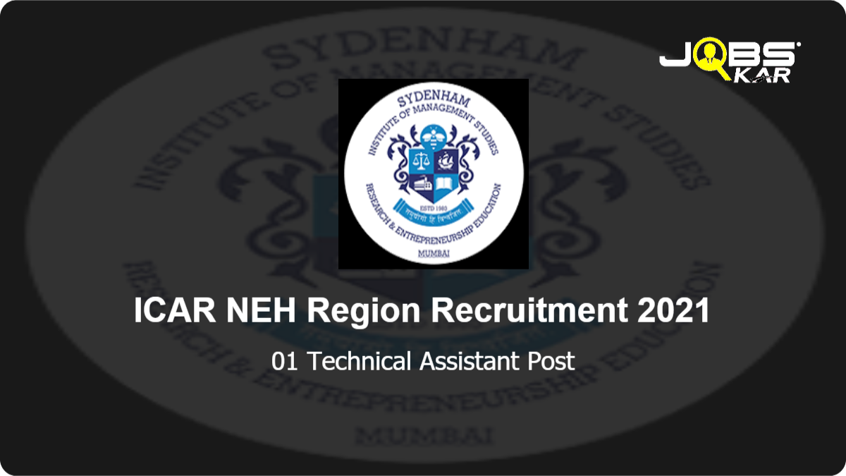 ICAR NEH Region Recruitment 2021: Walk in for Technical Assistant Post