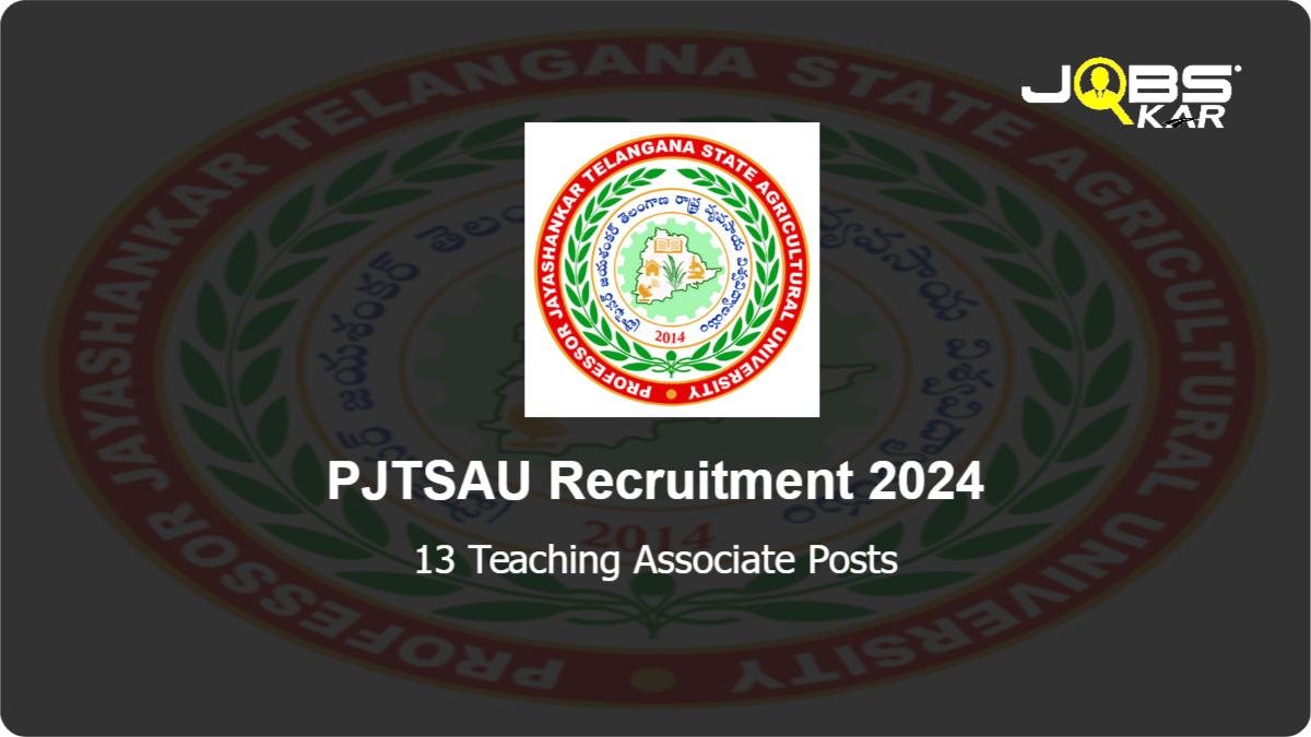 PJTSAU Recruitment 2024: Walk in for 13 Teaching Associate Posts